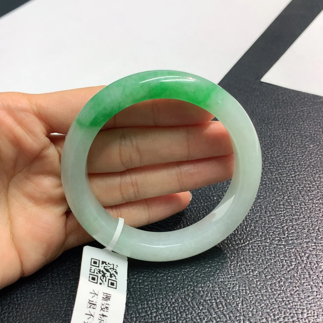 翡翠手镯未镶嵌缅甸翡翠手镯56.3