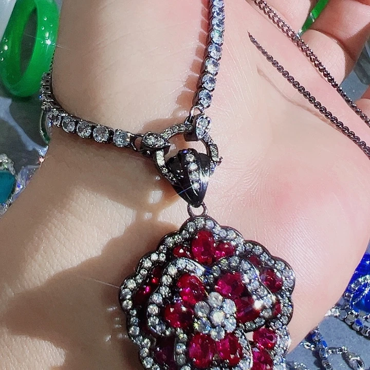 非金属红色蓝色满钻镶嵌