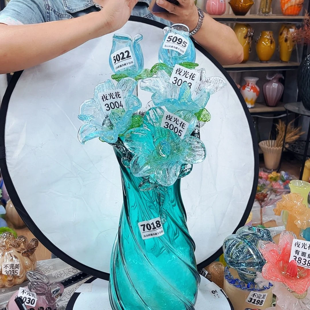 2花苞3夜光花1瓶 家悦琉璃工艺品