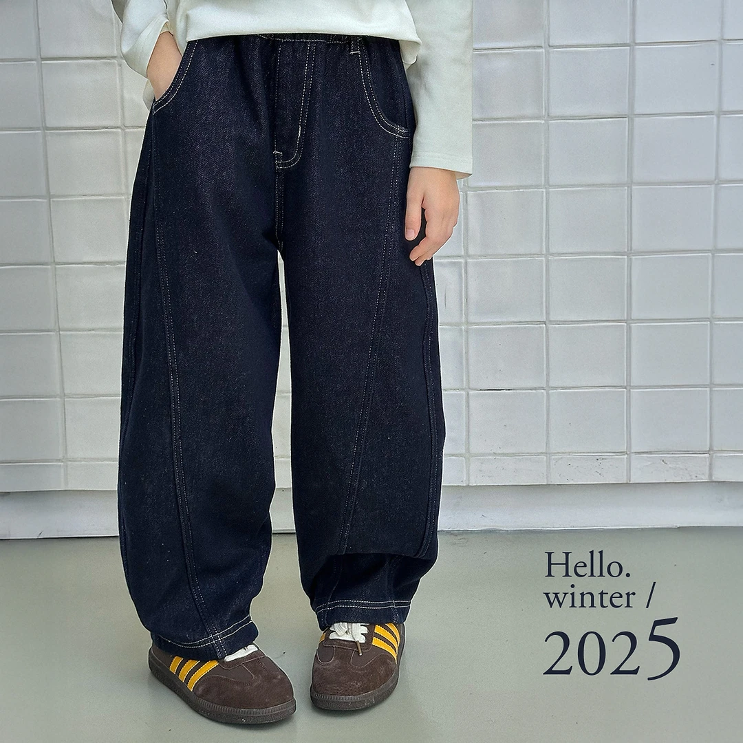 新品【不褪色】蓝小爸童装女童冬季新款休闲百搭牛仔裤
