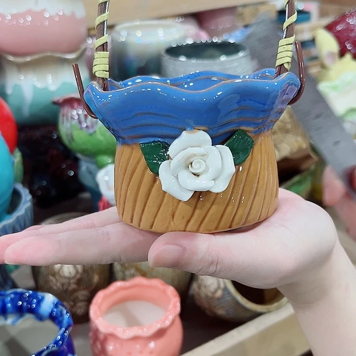 有孔.凑单10元陶瓷花盆发货！
