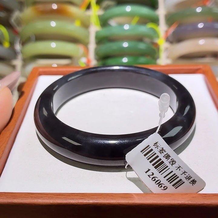 和田玉未镶嵌手镯3号54+