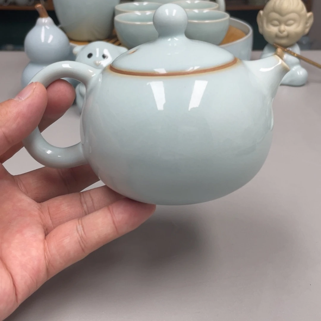 小***性瓷天青色瑕张君老师西施壶