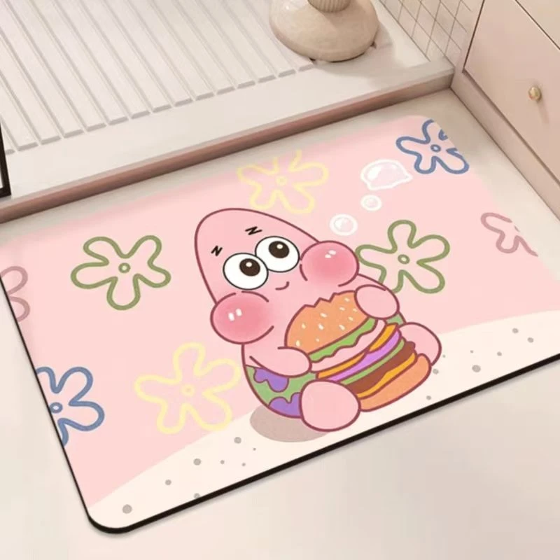 可爱卫生间地垫浴室硅藻泥吸水防滑垫厕所入户垫子洗手间进门口垫