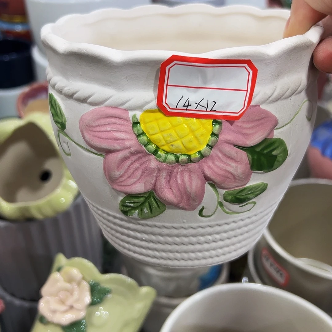 外贸尾单陶瓷花盆凑单10米包邮