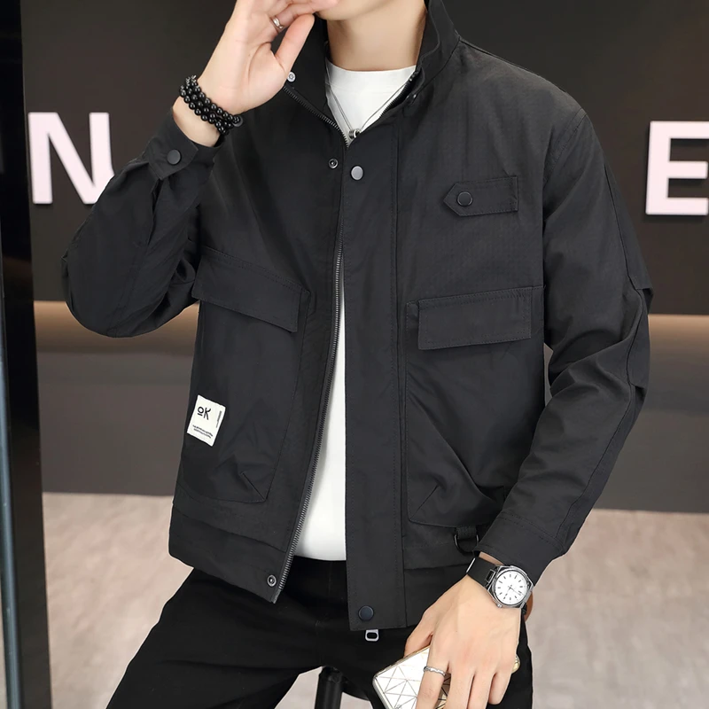 LOzP高端立领夹克男春秋季2025新款宽松休闲时尚男装简约百搭工装