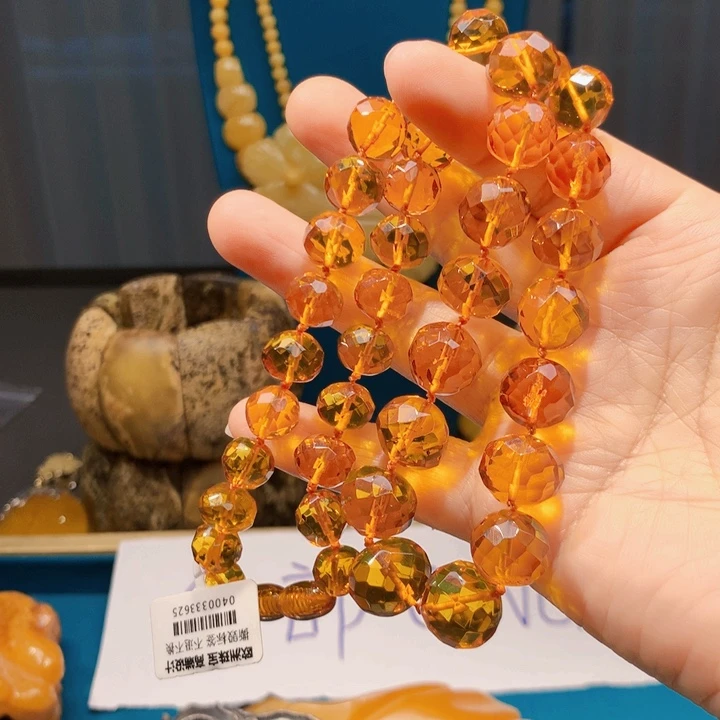 琥珀颈饰未镶嵌波兰设计款琥珀蜜蜡
