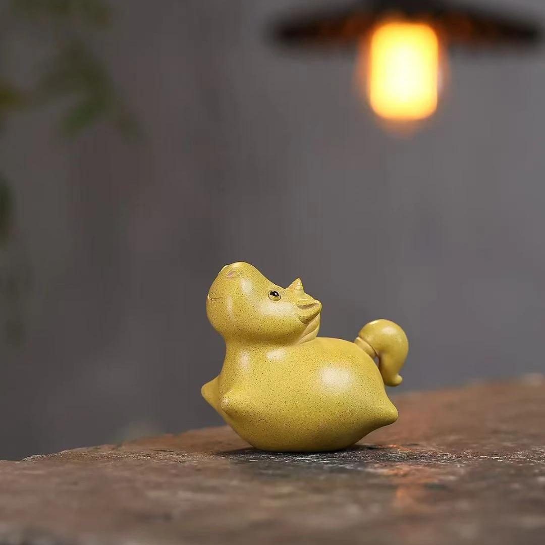 紫砂茶宠马原矿手工精品可养可爱趣味黄金段泥马茶桌茶具礼品摆件