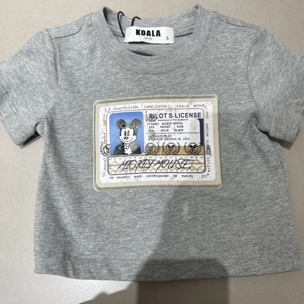 1122儿童米奇印花卡腰T恤