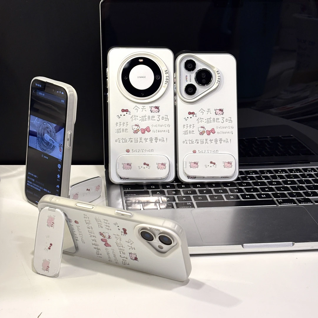 文字kitty适用苹果17手机壳16promax小众华为p80彩银vivo小米oppo