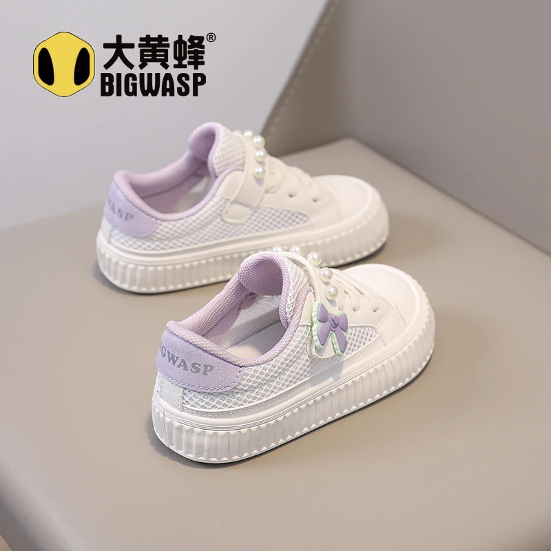 大黄蜂夏季女童单网运动鞋6-12岁潮款夏季儿童透气网面休闲鞋防滑