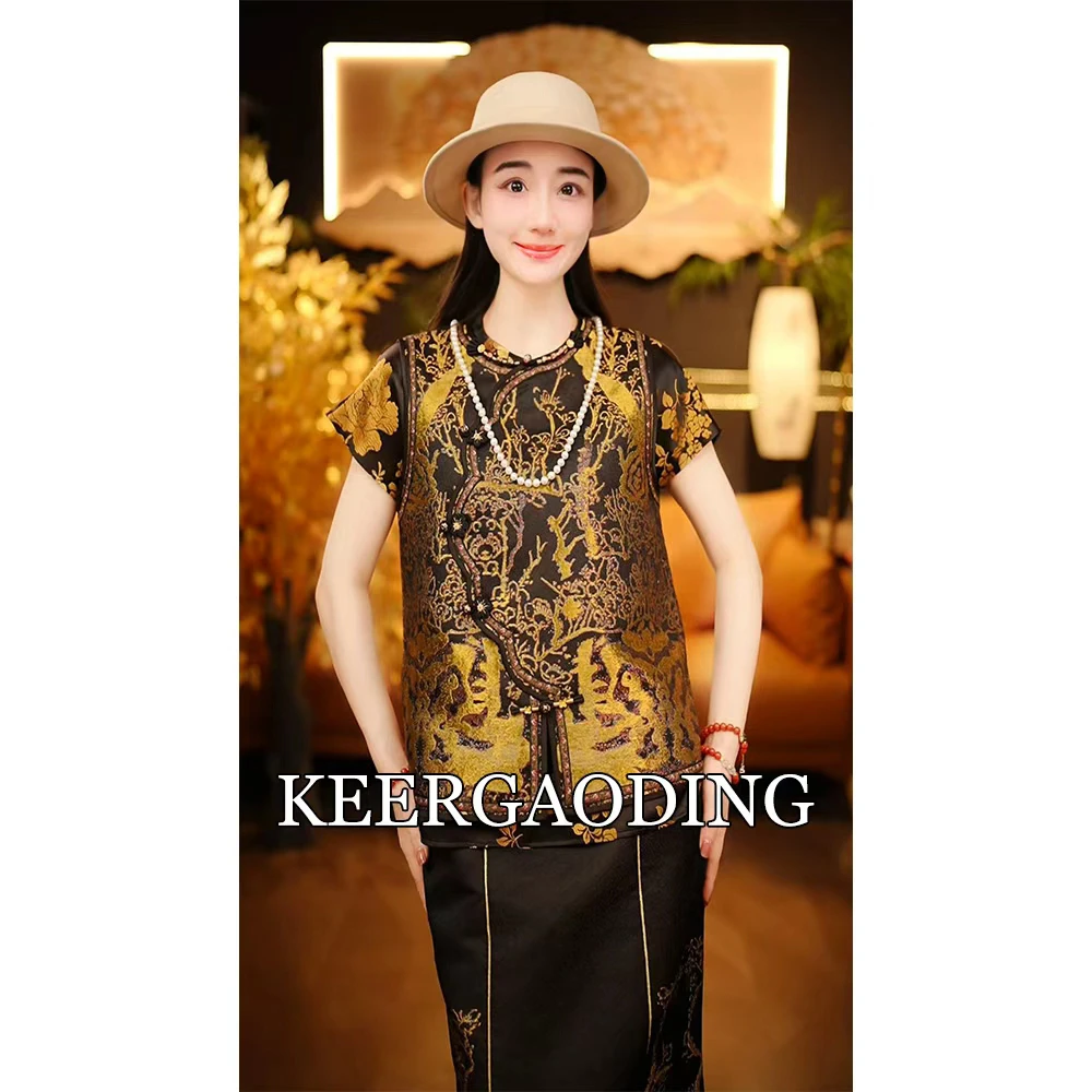 【可儿·高定】螺钿非遗宋锦高端新中式国风设计师款马甲WJ-6767