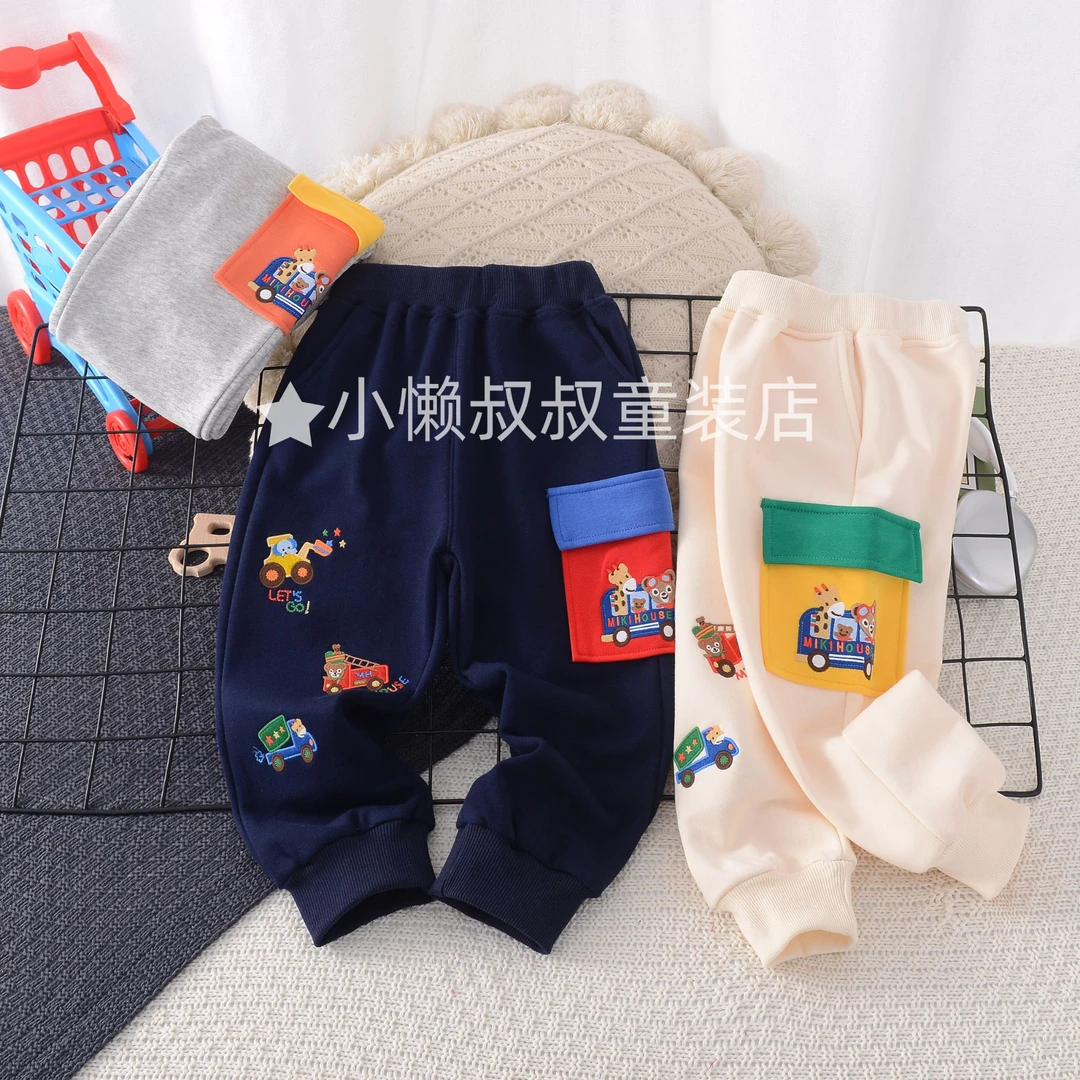 宝宝春秋款多色刺绣小动物休闲裤