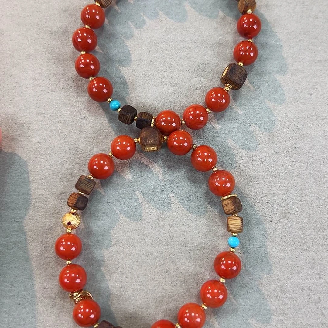 银S925镶嵌手链南红玛瑙多样性发一