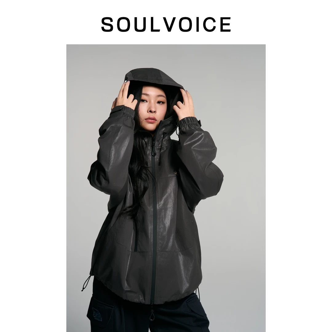 SOUL VOICE皮衣连帽夹克外套防风工装复古休闲男款秋装上衣FFC003
