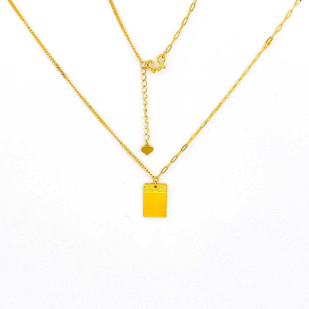 吊坠足银 【祥云无事牌】足银999项链女国潮平安牌吊坠百搭气质锁骨