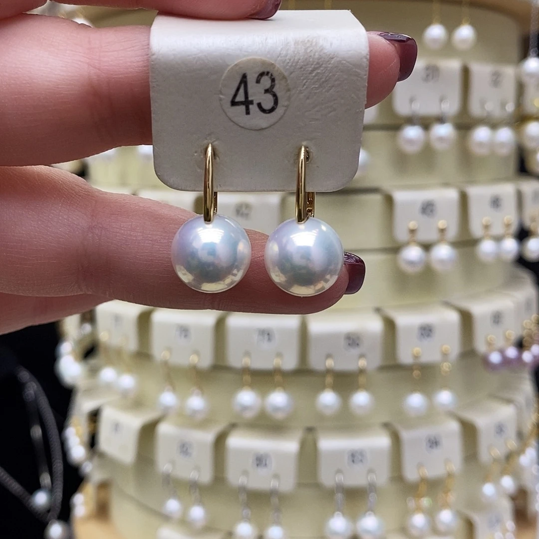 淡水珍珠耳饰18K金镶嵌