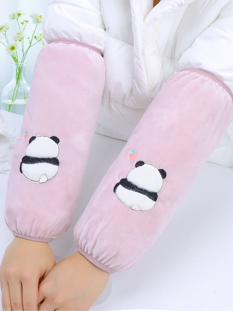 可爱袖套秋冬长款羽绒服上班防污护袖耐脏耐磨学生家务套袖袖头