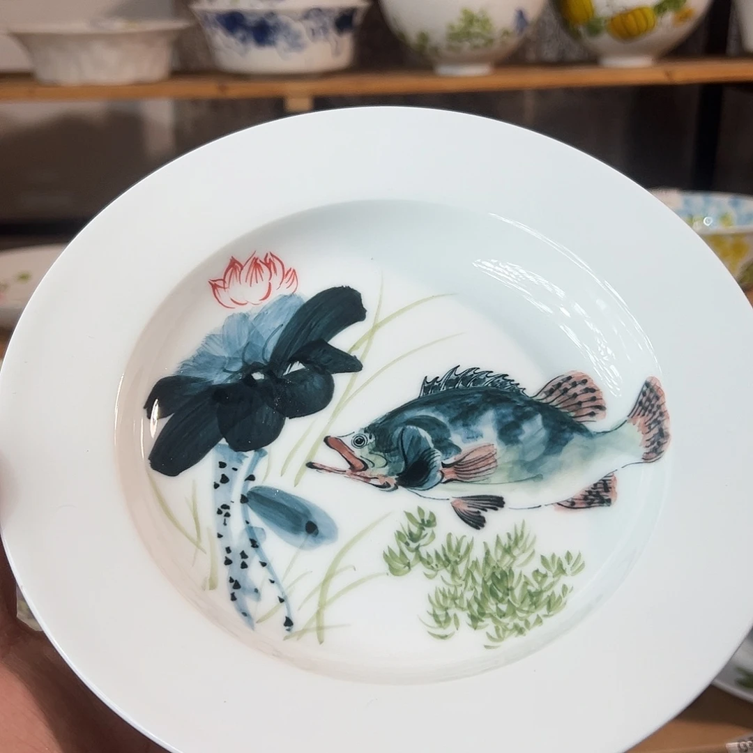 陶瓷景德镇高温釉下陶瓷8寸盘