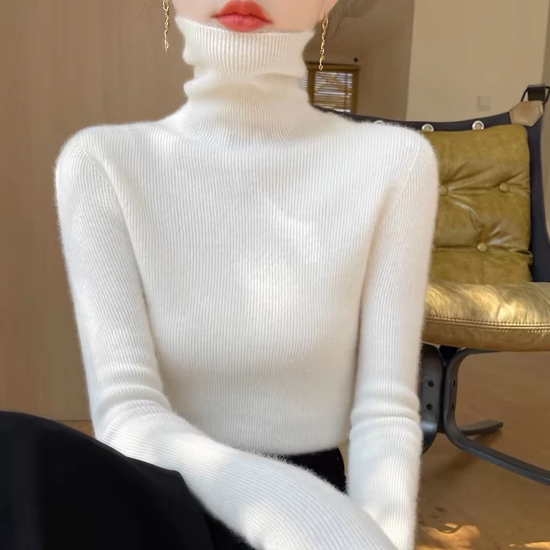 （加厚安迪绒）堆堆领2025毛衣女打底针织衫保暖高弹亲肤