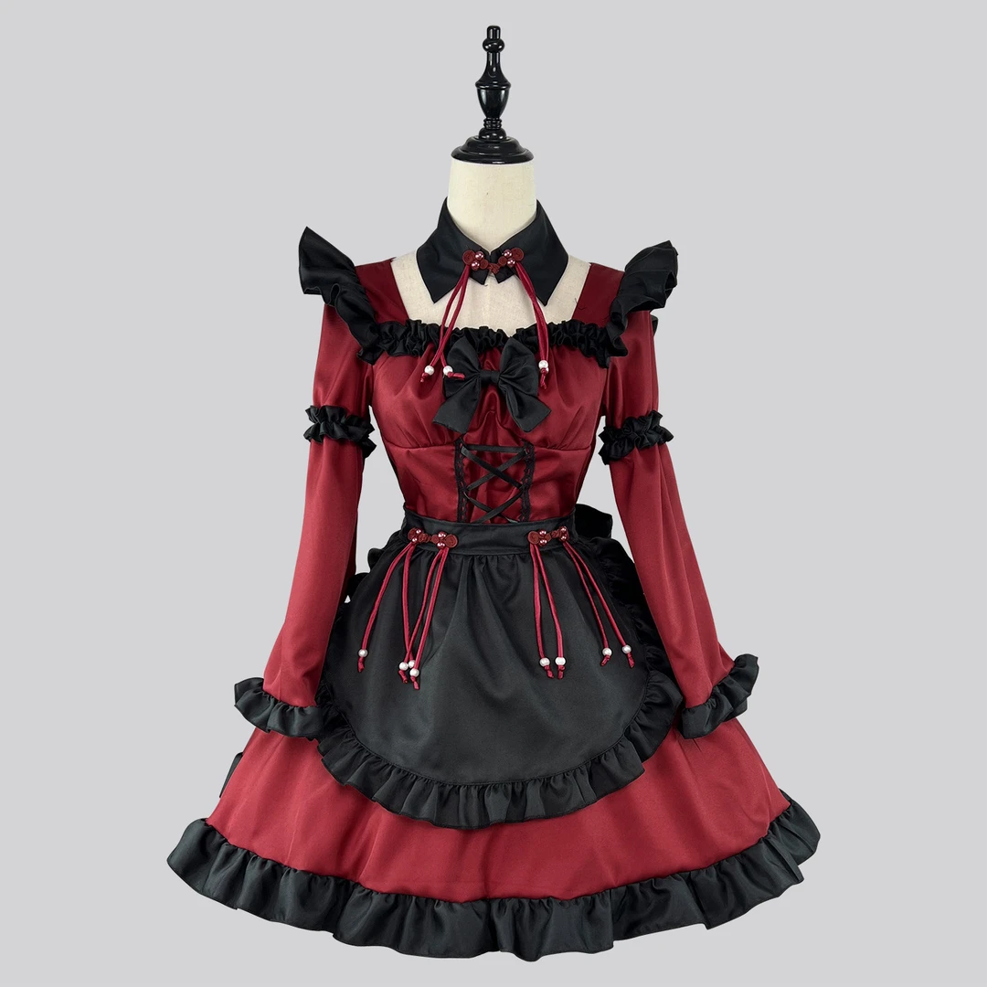 万圣节中国风哥特小恶魔洛丽塔裙子女仆装连衣裙动漫COS服演出服