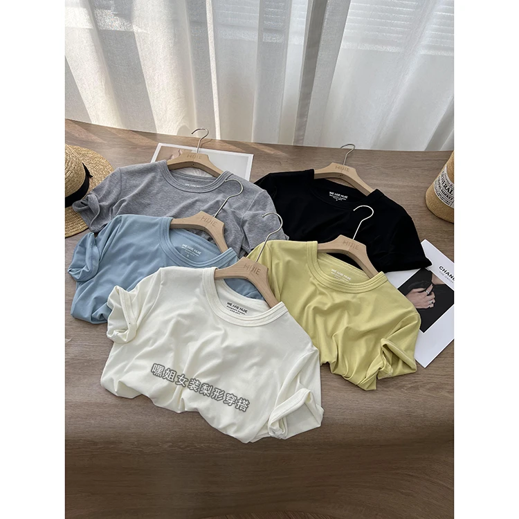 【凉皮瘦瘦T】韩版时尚简约圆领宽松显瘦百搭短袖夏季新款T恤女ins