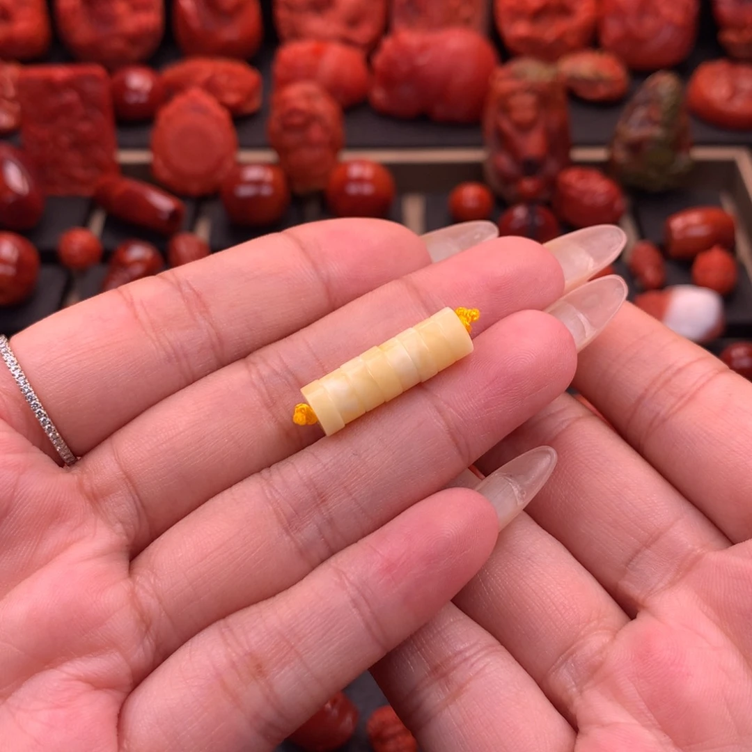 未镶嵌蜜蜡裸石原矿精工直切隔片7.3mm