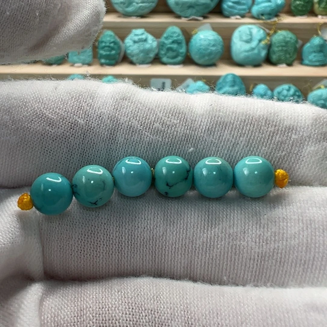 未镶嵌绿松石圆珠6.6mm