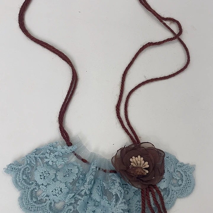 布艺铁合金pom项链装饰