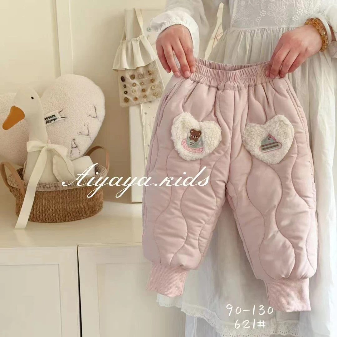 【现货】冬季女童粉色超厚三防蚕丝棉裤一条过冬（AYY-W621-冬A）