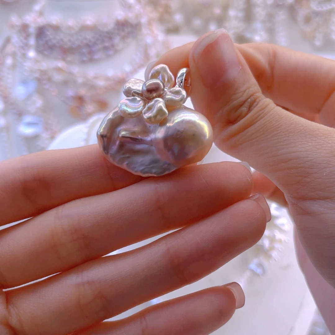 未镶嵌耳饰淡水珍珠吊坠