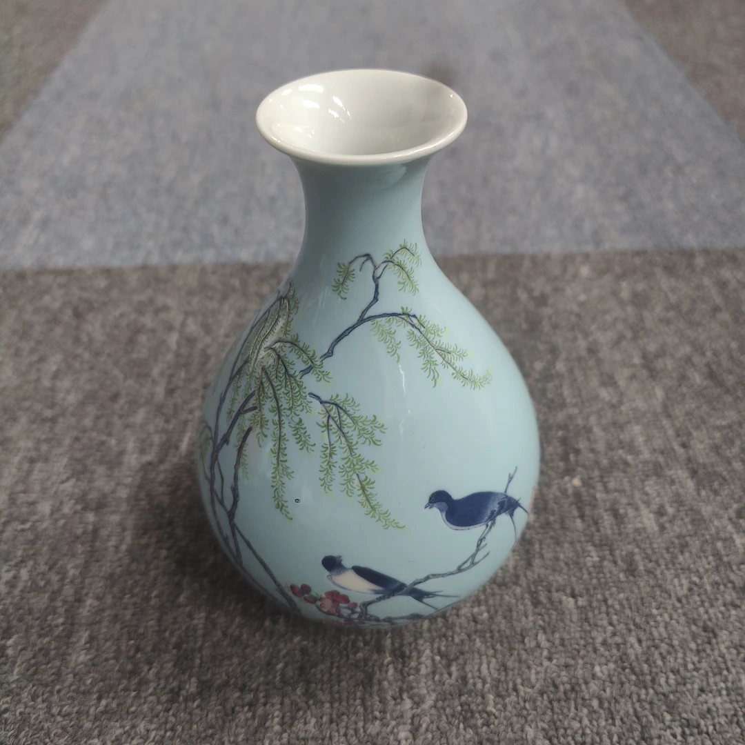 古陶瓷花鸟柳树玉壶春瓶/504