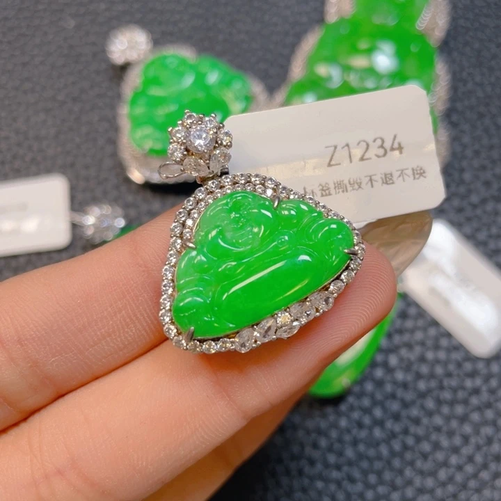 【闪购商品】翡翠银S925镶嵌颈饰翡翠