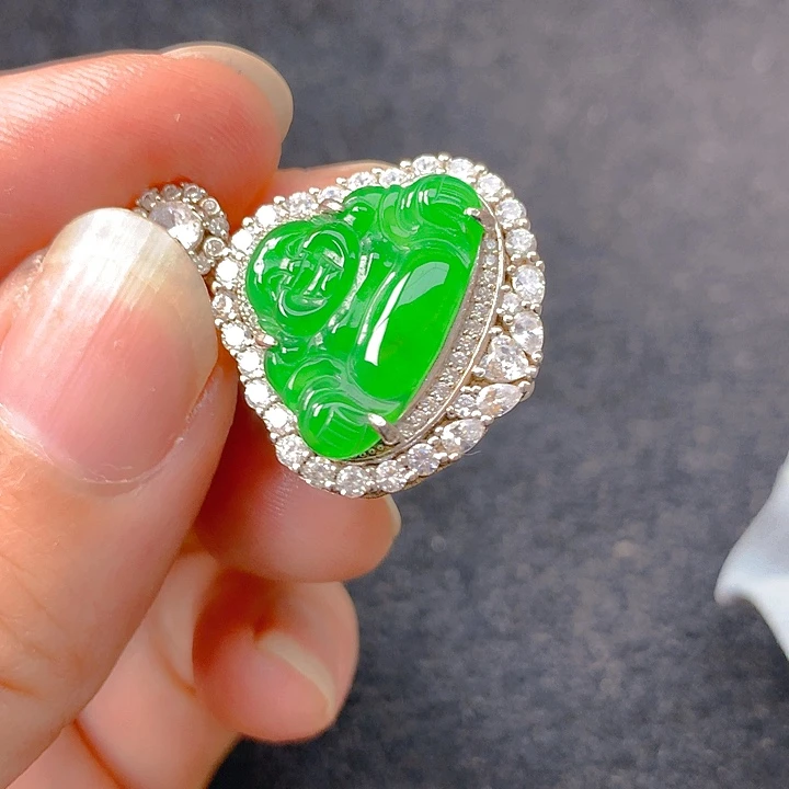 翡翠银S925镶嵌颈饰