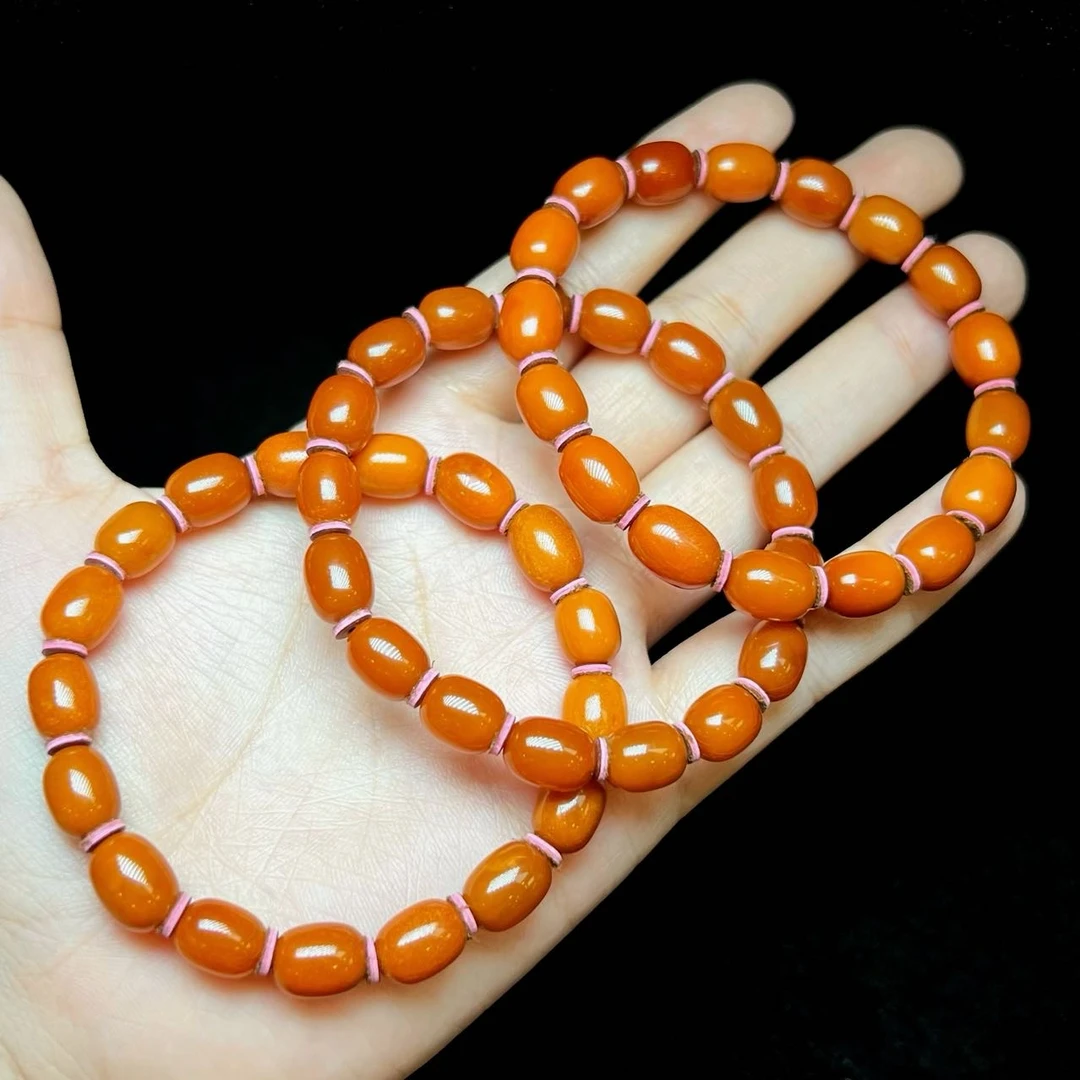 【小宝珠宝】10 T2606-蜜蜡枣珠单圈手串-多样性发一件-7x8mm