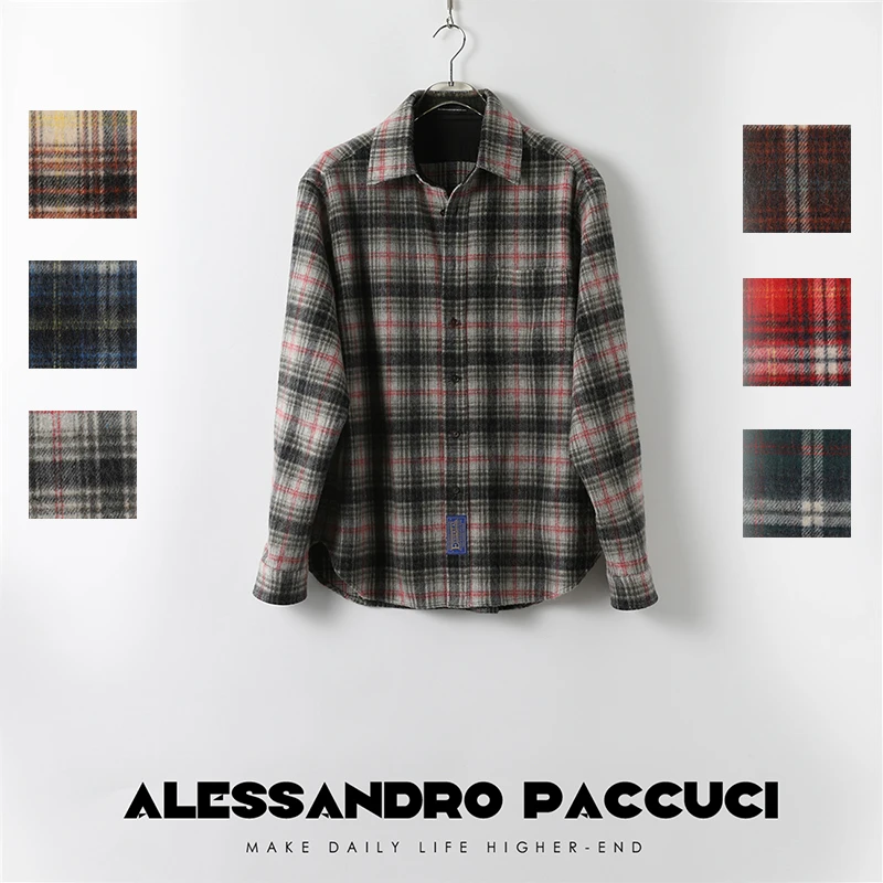 AP洛哥25560【多色】柔软亲肤羊毛+羊驼毛 闭眼入英伦风格纹衬衫