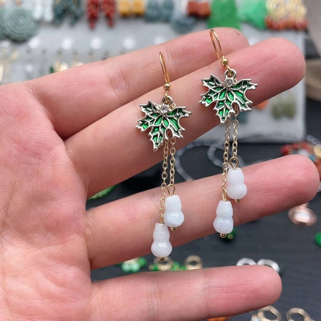 翡翠合金耳饰001