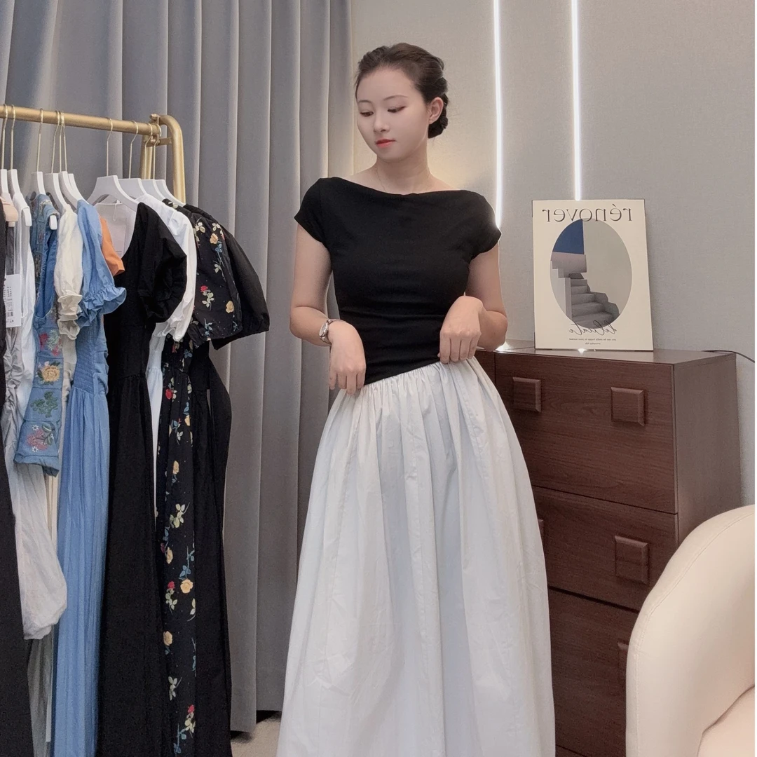 法式气质赫本风连衣裙收腰遮肉显瘦 中长款拼接款