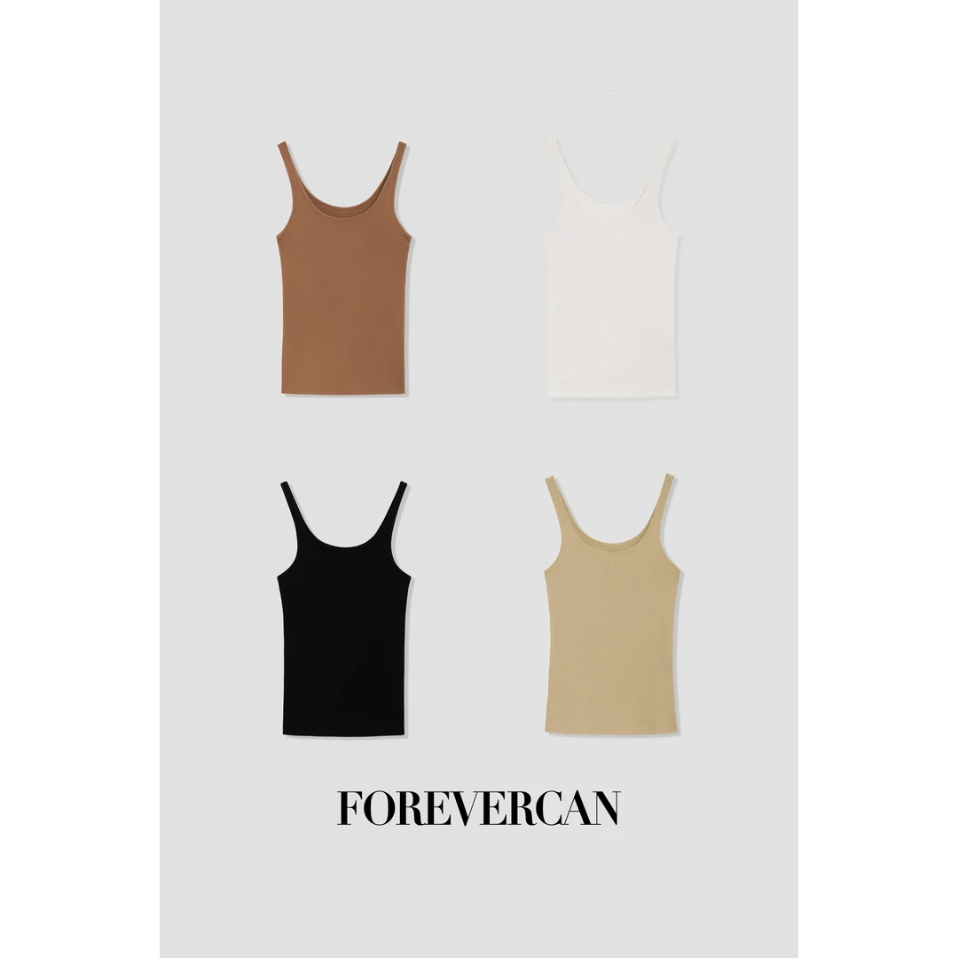 FOREVERCAN无袖吊带基础款工字四色背心ST20557