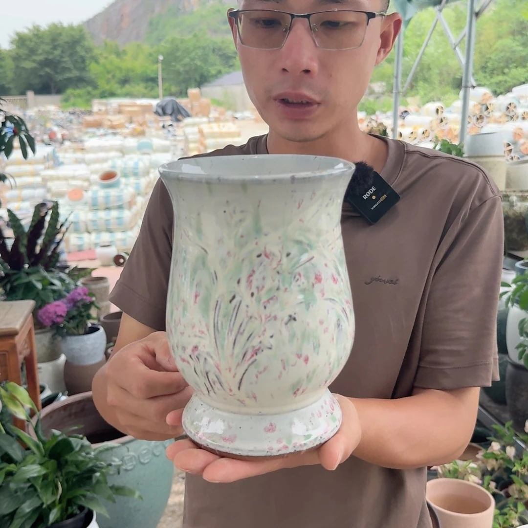 紫砂花盆口14高20（兰花白色一个