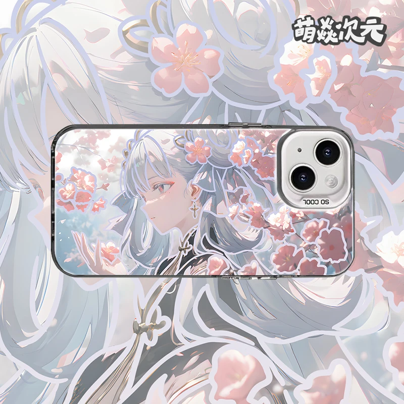 鸣潮今汐线条反光适用苹果华为VIVO小米OPPO动漫二次元彩银手机壳