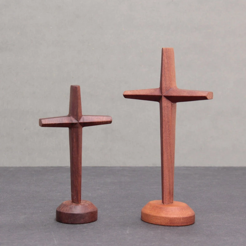 义树家·晨星菠萝格木十字架小摆件实木桌面摆件书房装饰工艺礼品