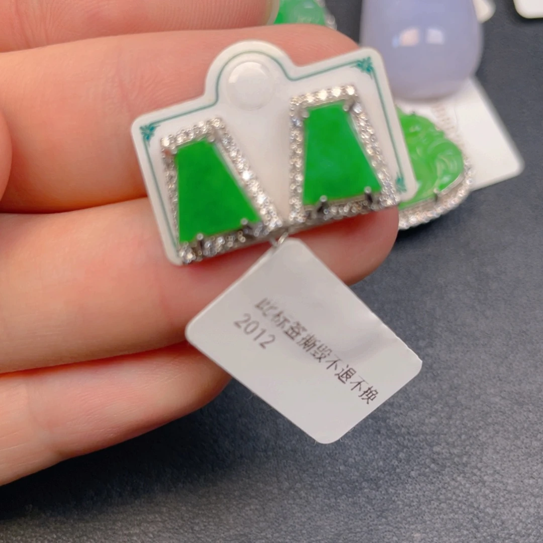 吊坠(不含链)银S925镶嵌翡翠