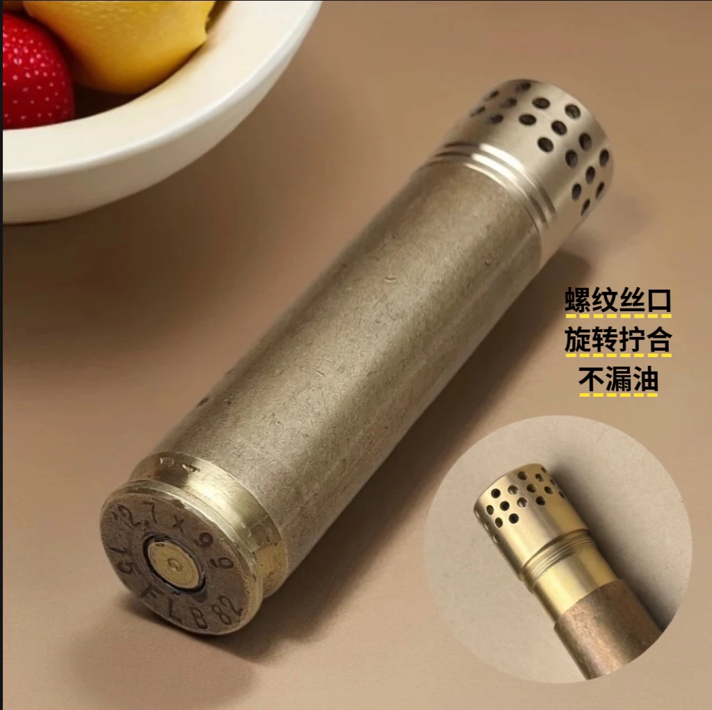 巴雷特老铜壳翻盖打火机手工定制战壕弹壳火机不送油煤油打火机