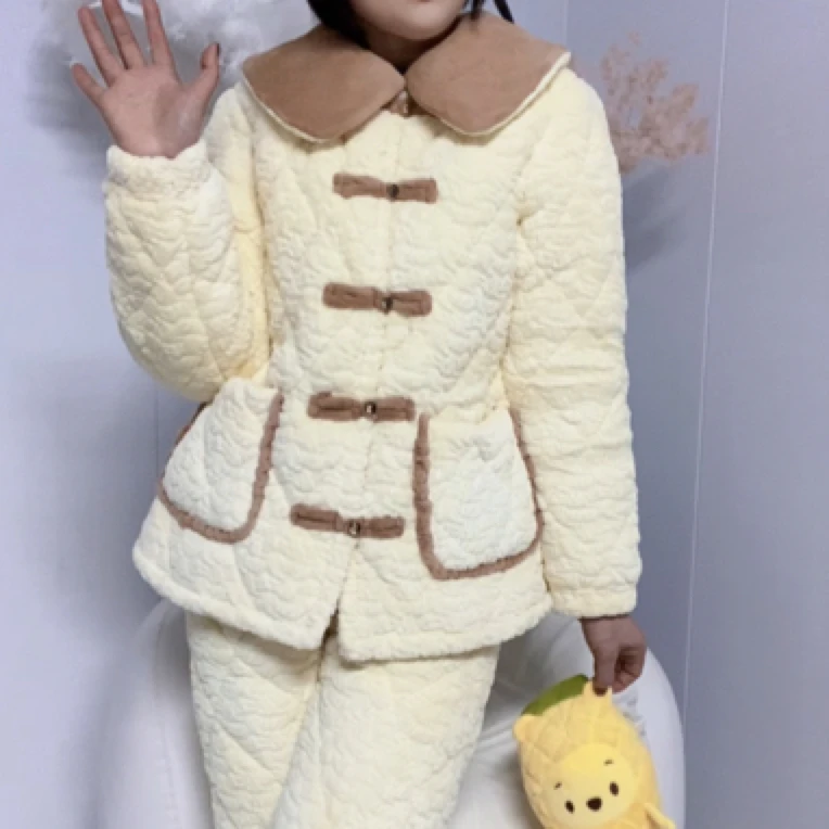 0505民族风香槟色柔软舒适高端大气家居服