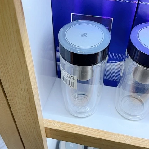 万象玻璃双层V187L，青灰色360毫升