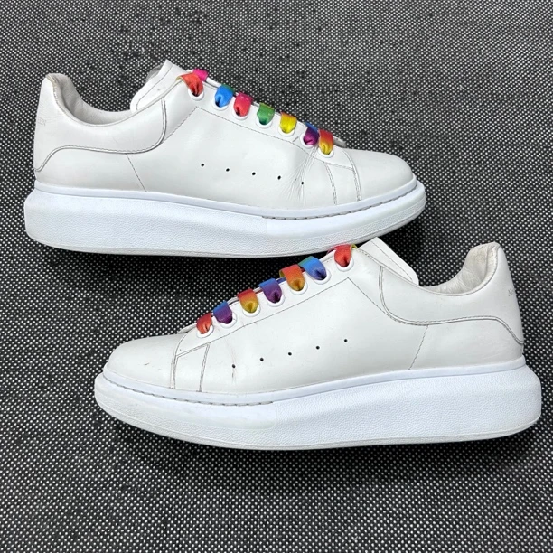 90新 Alexander McQueen/亚历山大·麦昆 41码 白 鞋面蹭刮 休闲鞋