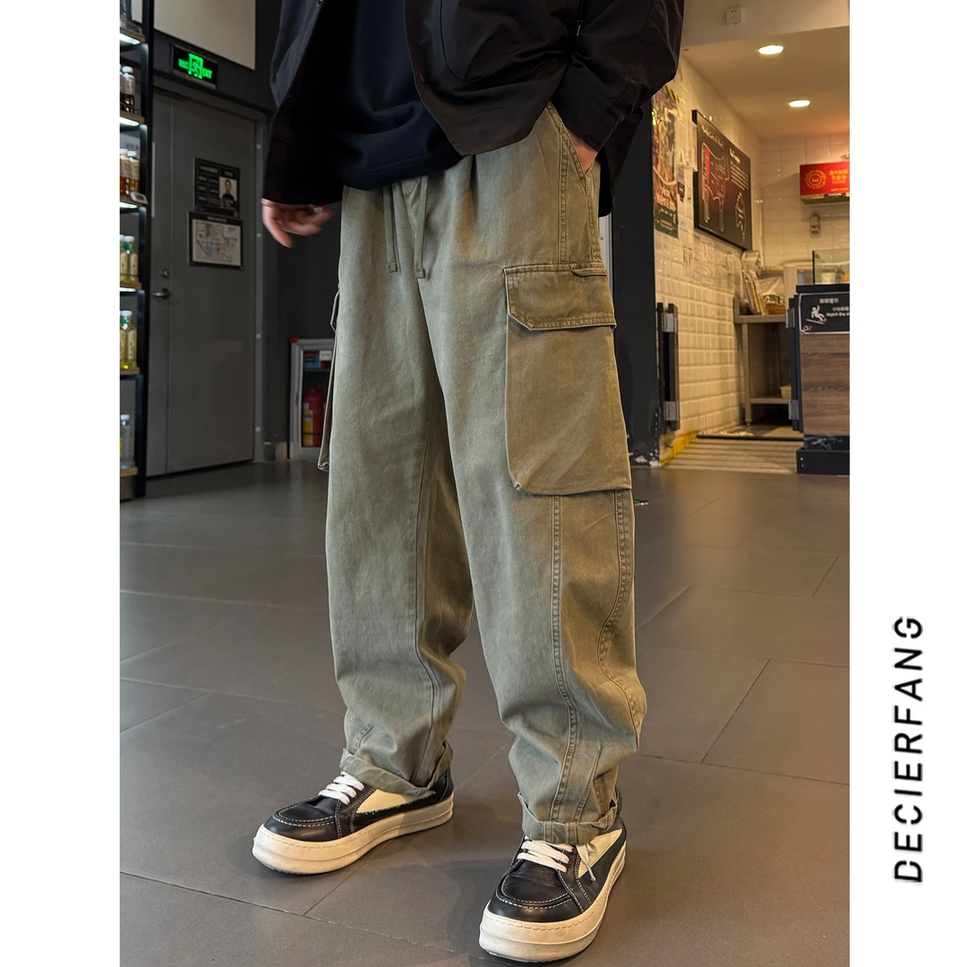 ANG工装休闲裤男早春新款美式潮流百搭宽松情侣运动长裤ins