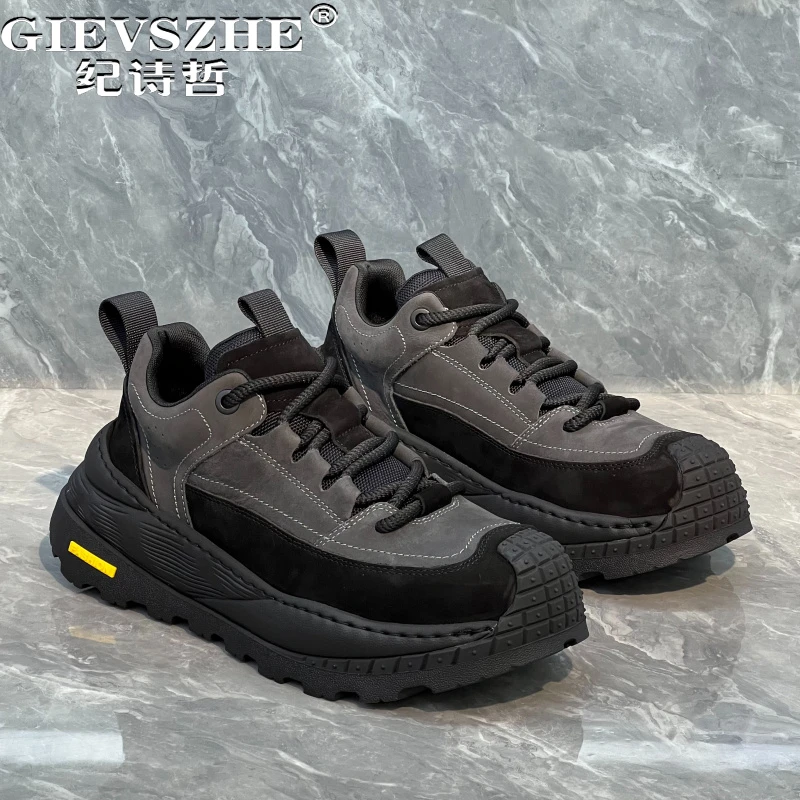 纪诗哲男鞋百搭个性透气运动鞋男款潮流厚底跑步鞋户外时尚休闲鞋