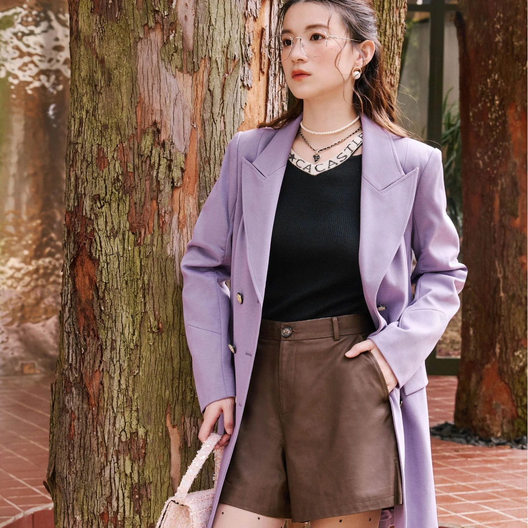 【籽言专属】她翼冬季西装时尚女士毛呢中长款休闲百搭EF5244341201